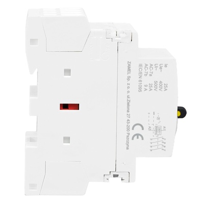 STYCZNIK MODUŁOWY ZE STEROWANIEM RĘCZNYM, INSTALACYJNY 25A, 4xNO, 230V AC  TYP: STM-25-40/S
