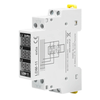 WSKAŹNIK NAPIĘCIA MODUŁOWY, 3-FAZOWY, CYFROWY   TYP: LDM-11