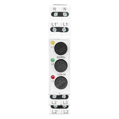 WSKAŹNIK ZASILANIA ZABEZPIECZONY BEZPIECZNIKAMI   TYP: LKM-09-40