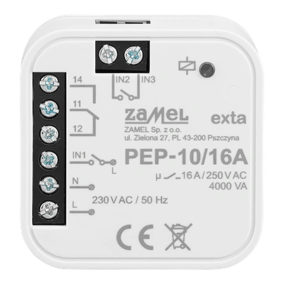 Moduł przekaźnika bezpotencjałowego, dopuszkowy  TYP: PEP-10/16A