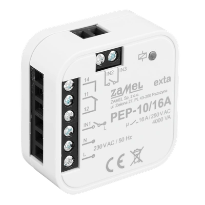 Moduł przekaźnika bezpotencjałowego, dopuszkowy  TYP: PEP-10/16A