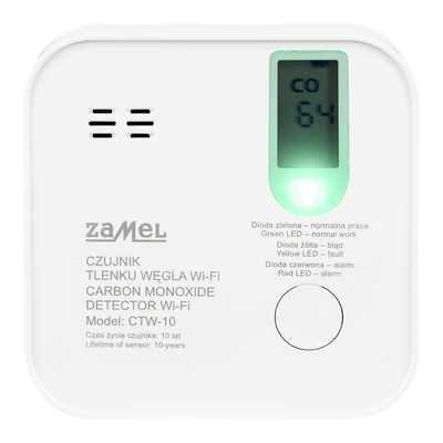 CZUJNIK TLENKU WĘGLA WI-FI TUYA  TYP: CTW-10