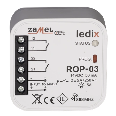 Radiowy odbiornik dopuszkowy 2-kanałowy  TYP: ROP-03