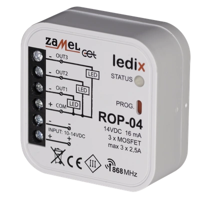 Radiowy odbiornik dopuszkowy 3-kanałowy  TYP: ROP-04