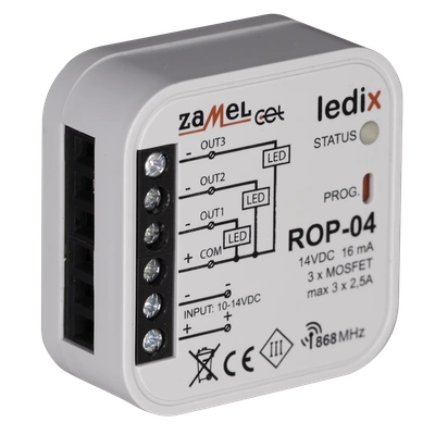 Radiowy odbiornik dopuszkowy 3-kanałowy  TYP: ROP-04
