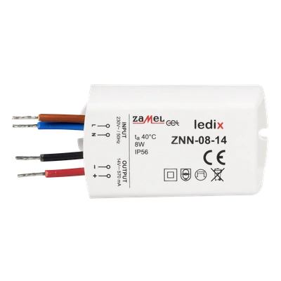 Zasilacz LED natynkowy 14V DC 8W  TYP: ZNN-08-14