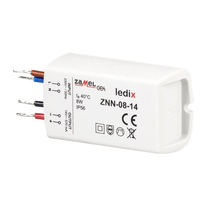 Zasilacz LED natynkowy 14V DC 8W  TYP: ZNN-08-14