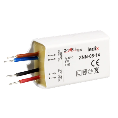 Zasilacz LED natynkowy 14V DC 8W  TYP: ZNN-08-14
