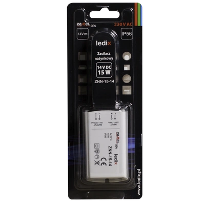 Zasilacz LED natynkowy 14V DC 15W  TYP: ZNN-15-14