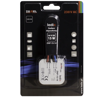 Zasilacz LED dopuszkowy 14V DC 15W  TYP: ZNP-15-14