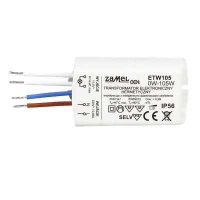 Transformator elektroniczny zalewany 230/11,5V 0-105W  TYP: ETW105