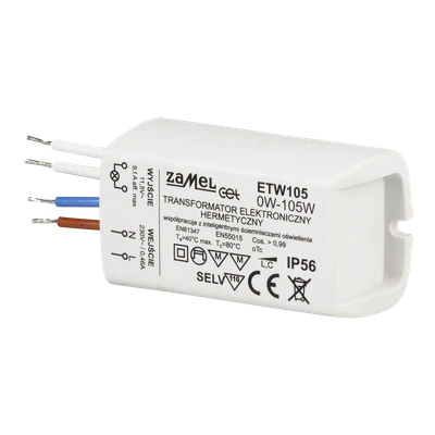 Transformator elektroniczny zalewany 230/11,5V 0-105W  TYP: ETW105