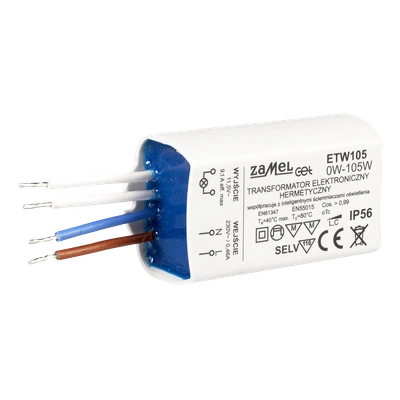 Transformator elektroniczny zalewany 230/11,5V 0-105W  TYP: ETW105