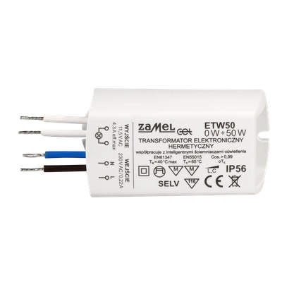 Transformator elektroniczny zalewany 230/11,5V 0-50W  TYP: ETW50