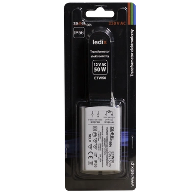 Transformator elektroniczny zalewany 230/11,5V 0-50W  TYP: ETW50