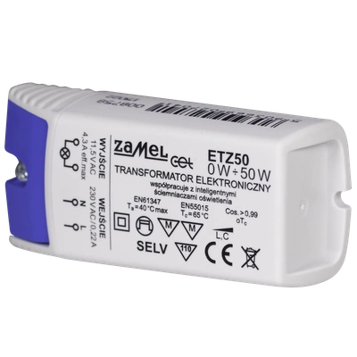 Transformator elektroniczny 230/11,5V 0-50W  TYP: ETZ50