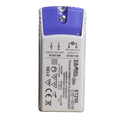 Transformator elektroniczny 230/11,5V 0-50W  TYP: ETZ50