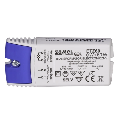 Transformator elektroniczny 230 11,5V 0-60W  TYP: ETZ60