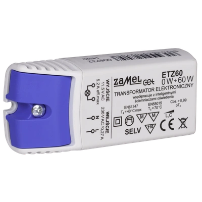 Transformator elektroniczny 230 11,5V 0-60W  TYP: ETZ60