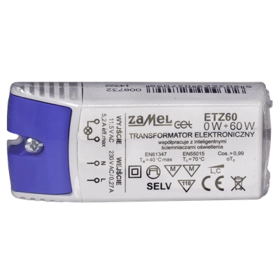 Transformator elektroniczny 230 11,5V 0-60W  TYP: ETZ60