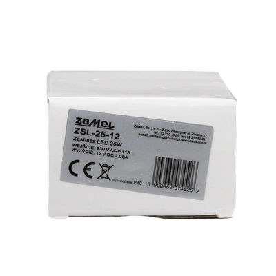 ZASILACZ LED SIATKOWY 12V DC 25W  TYP: ZSL-25-12