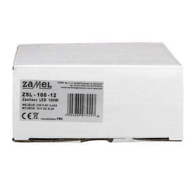 ZASILACZ LED SIATKOWY 12V DC 100W  TYP: ZSL-100-12
