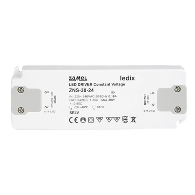 ZASILACZ LED SLIM 24V DC 30W   TYP: ZNS-30-24