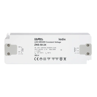 ZASILACZ LED SLIM 24V DC 50W   TYP: ZNS-50-24