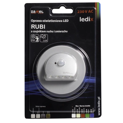 Oprawa LED RUBI PT 230V AC czujnik ALU biała ciepła TYP: 09-222-12