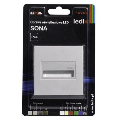 Oprawa LED SONA kwadratowa PT 14V DC ALU biała ciepła  TYP: 14-211-12
