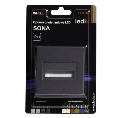 Oprawa LED SONA kwadratowa PT 14V DC GRF biała ciepła  TYP: 14-211-32