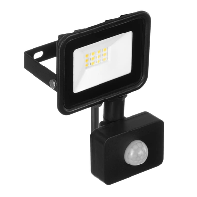 Naświetlacz LED SOLIS 10W PIR 230V IP44 czarny, barwa biała ciepła TYP: NAS-10WWPIR