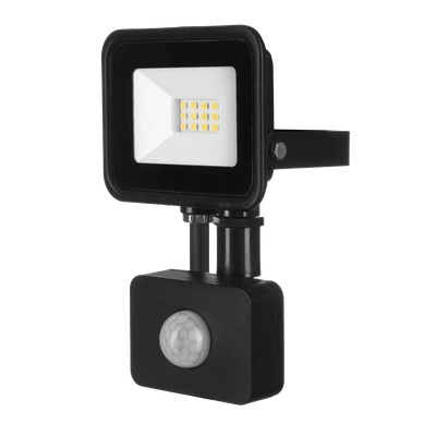Naświetlacz LED SOLIS 10W PIR 230V IP44 czarny, barwa biała neutralna TYP: NAS-10WNPIR