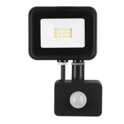 Naświetlacz LED SOLIS 10W PIR 230V IP44 czarny, barwa biała zimna TYP: NAS-10WCPIR
