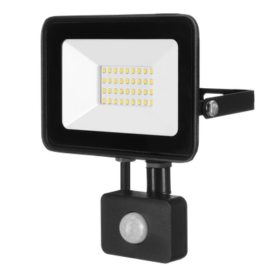 Naświetlacz LED SOLIS 30W PIR 230V IP44 czarny, barwa biała zimna TYP: NAS-30WCPIR