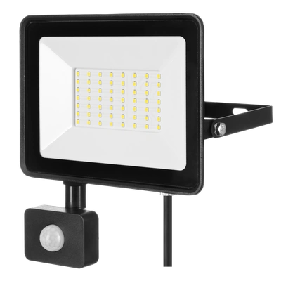 Naświetlacz LED SOLIS 50W PIR 230V IP44 czarny, barwa biała ciepła TYP: NAS-50WWPIR
