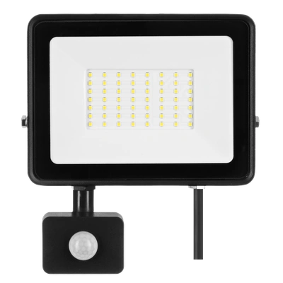 Naświetlacz LED SOLIS 50W PIR 230V IP44 czarny, barwa biała zimna TYP: NAS-50WCPIR