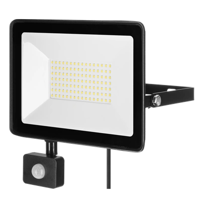 Naświetlacz LED SOLIS 100W PIR 230V IP44 czarny, barwa biała neutralna TYP: NAS-100WNPIR