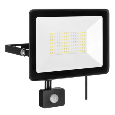 Naświetlacz LED SOLIS 100W PIR 230V IP44 czarny, barwa biała neutralna TYP: NAS-100WNPIR