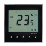 Regulator temperatury dotykowy podtynkowy - programowalny sonda 2,5m, logo Matec, czarny TYP: RTD-02-CZN