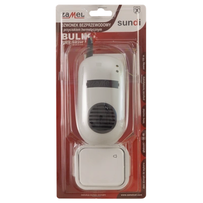 DZWONEK BEZPRZEWODOWY ZESTAW BULIK HERMETYCZNY 230V ZAŚ. 150m TYP: DRS-982H