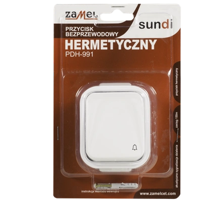 PRZYCISK BEZPRZEWODOWY HERMETYCZNY ZAŚ. 150m TYP: PDH-991