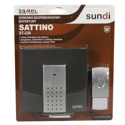 DZWONEK BEZPRZEWODOWY BAT. SATTINO HERMETYCZNY ZAŚ. 100m TYP: ST-230