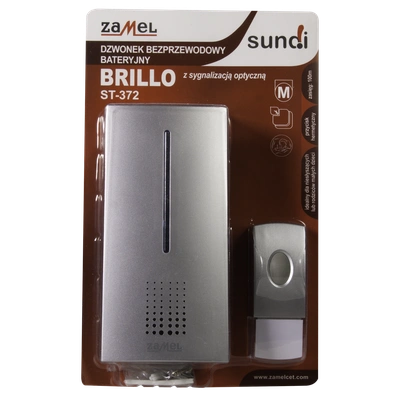 DZWONEK BEZPRZEWODOWY BAT. BRILLO HERMETYCZNY Z SYG. OPTYCZNĄ ZAŚ. 100m TYP: ST-372