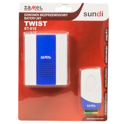 DZWONEK BEZPRZEWODOWY BAT. TWIST ZAŚ. 80m TYP: ST-918