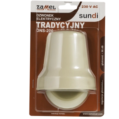 DZWONEK TRADYCYJNY 230V BEŻOWY TYP: DNS-206-BEZ