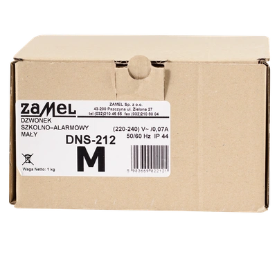 DZWONEK SZKOLNO-ALARMOWY 230V MAŁY TYP: DNS-212M