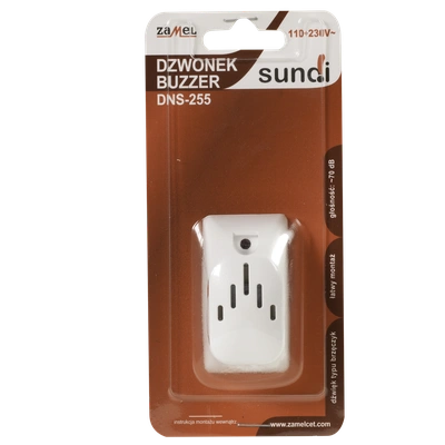 DZWONEK BUZZER 110-230V BIAŁY TYP: DNS-255-BIA