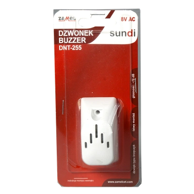 DZWONEK BUZZER 8-12V BIAŁY TYP: DNT-255-BIA