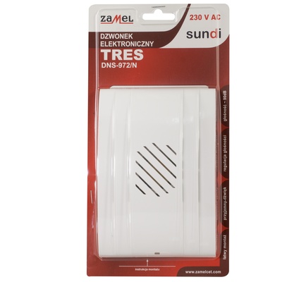 DZWONEK TRES 230V BIAŁY TYP: DNS-972/N-BIA